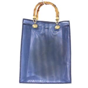 MUVEIL 22SS クロスステッチバッグ ハンドバッグ トートバッグ 刺繍 ビーズ 紺 /TK