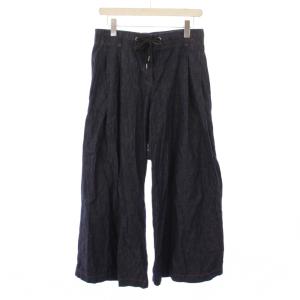 ワイドパンツ タック ボタンフライ M インディゴ /BB