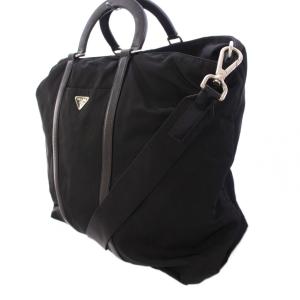 PRADA 2WAY ハンドバッグ ナイロン レザー ブラック