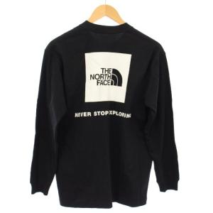 THE NORTH FACE L/S Back Square Logo Tee Tシャツ ロンT カットソー 長袖 S 黒 ブラック