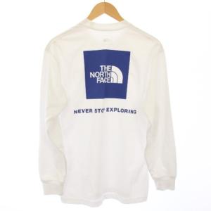 THE NORTH FACE L/S Back Square Logo Tee Tシャツ ロンT カットソー 長袖 S 白 ホワイト