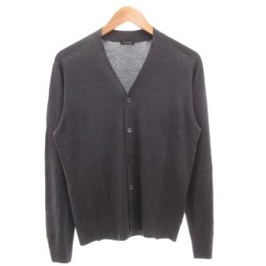 カーディガン ニット 長袖 薄手 ダークグレー /GV