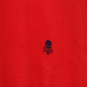 HYDROGEN ニット セーター Vネック 長袖 エルボーパッチ ロゴ刺繍 M 赤 レッド 紫 パープル A248202