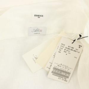 EDIFICE アルビニ ALBINI 23SS スタンディングリネンシャツ 長袖 麻 タグ付き M 白 ホワイト 23050300200210