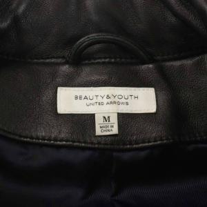 BEAUTY&YOUTH UNITED ARROWS シープ ダブル ライダースジャケット 羊革 アウター M 黒 ブラック 1225-199-6945 /AN16