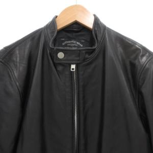 green label relaxing シングルライダースジャケット ジップアップ  牛革 レザー M 黒 ブラック /GV