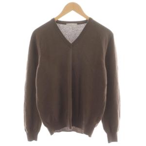 ニット セーター 長袖 Vネック カシミヤ XS 茶 ブラウン /AN11