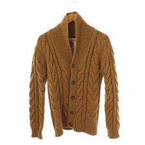 ニット カーディガン ショールカラー M キャメル /DF