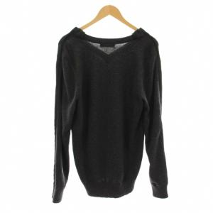 DOLCE&GABBANA ニット セーター 長袖 Vネック ウール シルク混 50 ダークグレー C8229K F85M4 /KU