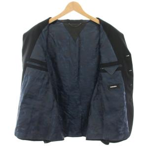 DIESEL テーラードジャケット シングル 裏地迷彩柄 50 黒 ブラック /YT