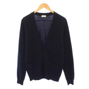 ニットカーディガン カシミヤ M ネイビー