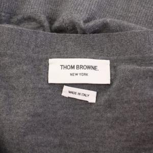 THOM BROWNE ウールクラシック4BAR Vネックカーディガン 薄手 1 グレー MKC002A-00014038