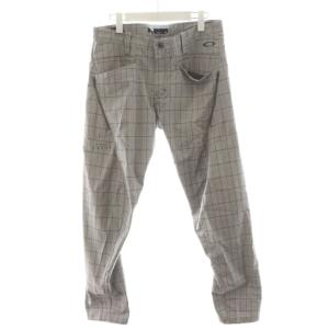 スカル 3D パンツ 9.0 チェック柄 ロゴ 刺繍 ゴルフウェア 34 グレー 421828JP /AN38