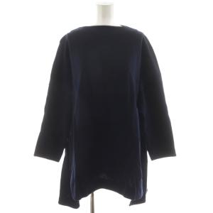 タンギススビンプルオーバー ニット チュニック 長袖 コットン 36 紺 ネイビー 3009A280-2240