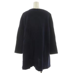 ENFOLD タンギススビンプルオーバー ニット チュニック 長袖 コットン 36 紺 ネイビー 3009A280-2240