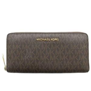 長財布 ラウンドファスナー ロゴ PVC 茶 ブラウン /G