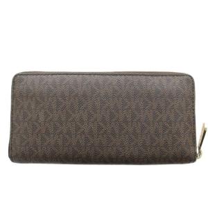 MICHAEL KORS 長財布 ラウンドファスナー ロゴ PVC 茶 ブラウン /G