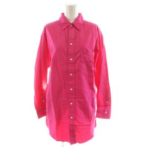 シャツ ブラウス 長袖 ロゴ刺繍 コットン F ピンク 17SMSBL09 /AN47