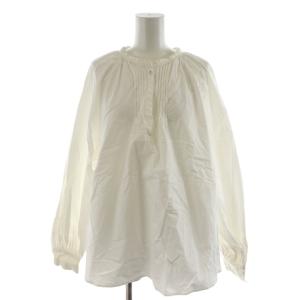 シャツ ブラウス 長袖 タック コットン F 白 ホワイト 19SMSBL06 /AN42