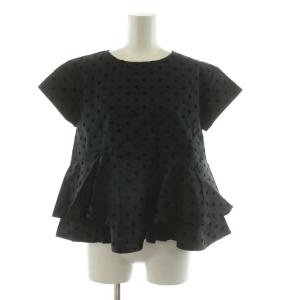 シャツ ブラウス 半袖 ドット ティアード 36 ブラック YR1821-053SM /NQ