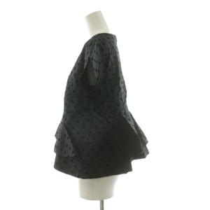 yori シャツ ブラウス 半袖 ドット ティアード 36 ブラック YR1821-053SM /NQ