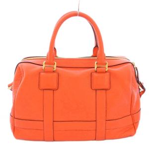 LOEWE パセオ 2WAY ハンドバッグ アナグラム オレンジ