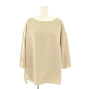 17AW トリアゼジョーゼットドロッププルオーバー ブラウス 七分袖 ベージュ 17051500403130