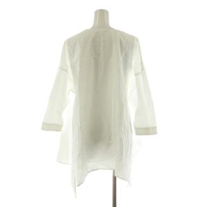 ENFOLD シャツ ブラウス アシメ アシンメトリー 七分袖 フィッシュテール Vネック 36 ホワイト 300BA230-0760