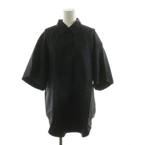 WIDESLEEVESHIRT コットンワイドスリーブシャツ ブラウス 半袖 34 ブラック 22MMSBL10