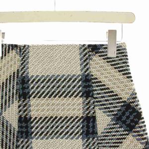 SNIDEL ロービングチェックミニスカート 台形スカート ラムウール混 1 アイボリー 水色 ライトブルー 黒 ブラック