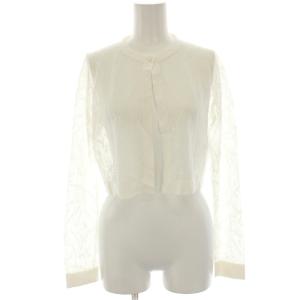 カーディガン ボレロ 総レース ショート丈 シアー 長袖 F 白 ホワイト CWNT221101 /HN