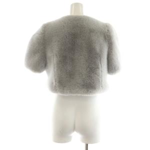 CELFORD 23AW ハーフスリーブエコファーショートジャケット ノーカラー 36 グレー CWFJ234053 /AN39