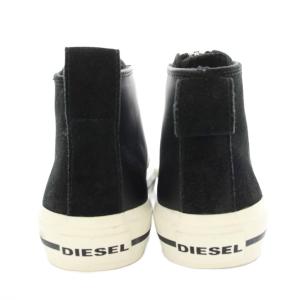 DIESEL S-ASTICO MZIP W スニーカー ハイカット スエード ジップアップ US6 23cm 黒 ブラック