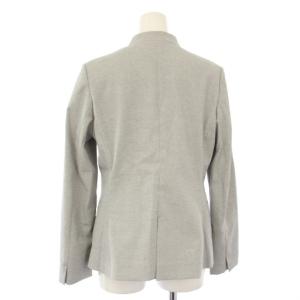 PLST スーツ リネンブレンドカラーレスジャケット 背抜き リネンブレンドスティックパンツ M グレー /TK