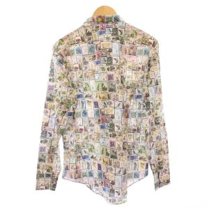 Paul Smith COLLECTION カジュアルシャツ 長袖 レギュラーカラー 切手モチーフ 総柄 L マルチカラー /BB