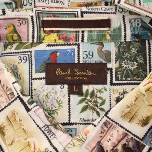 Paul Smith COLLECTION カジュアルシャツ 長袖 レギュラーカラー 切手モチーフ 総柄 L マルチカラー /BB