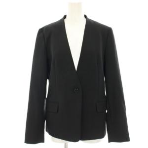 ウォームリザーブカラーレスジャケット ノーカラージャケット シングル 1B M 黒 ブラック 12-8404001