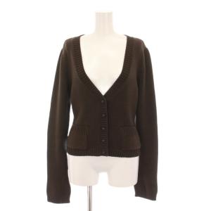 コットンニット カーディガン Vネック 長袖 40 茶 19784 /YM