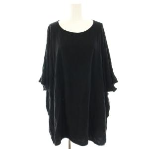 24SS Sweat drapeTシャツ カットソー 七分袖 ドルマンスリーブ ビッグシルエット 黒 ブラック
