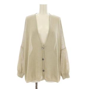 24SS ペーパーヤーンカーディガン ニット 長袖 Vネック ベージュ 24080200539020 /KU