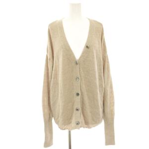 22SS テープヤーン2WAY Vネックカーディガン 麻 リネン混 長袖 ロングスリーブ ベージュ 22080900707010