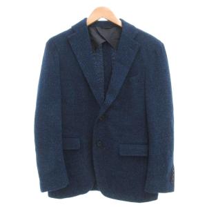 テーラードジャケット ツイード ヘリンボーン 2B 38 紺 ネイビー /JS