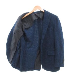DURBAN テーラードジャケット ツイード ヘリンボーン 2B 38 紺 ネイビー /JS