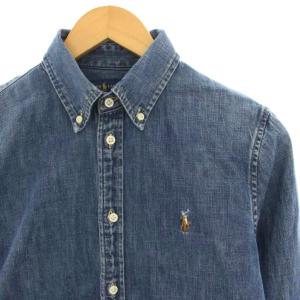 RALPH LAUREN デニムシャツ ボタンダウンシャツ 長袖 スモールポニー M インディゴ 211639063001 /HN