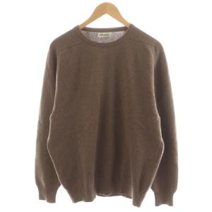 ニット セーター 長袖 ウール 44 茶 ブラウン /AN26