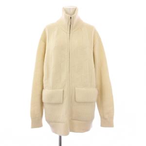 24SS ニットカーディガン Hロゴ 34 ホワイト