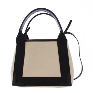 BALENCIAGA ネイビー カバ XS ハンドバッグ 2WAY ブラック ホワイト 390346