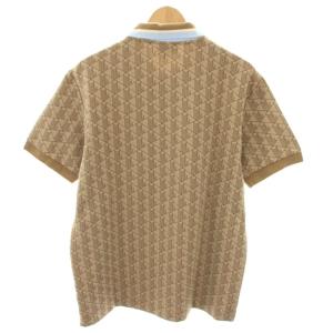 LACOSTE モノグラムジャカードポロシャツ 半袖 ワッペン FR5 ベージュ 水色 ライトブルー DH1417 /YT