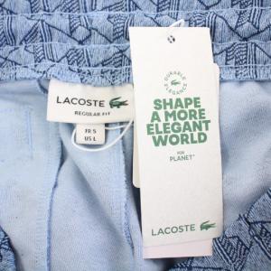 LACOSTE サイドテーピングモノグラムジャカードトラックパンツ イージー スラックス ウエストゴム ストレッチ 総柄