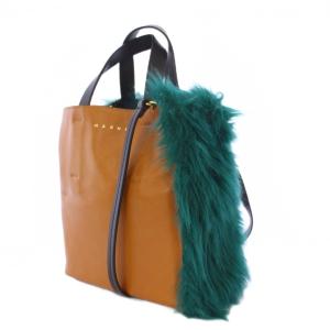 Museo ソフトレザー ファー ハンドバッグ 2WAY SHMP0040Q6